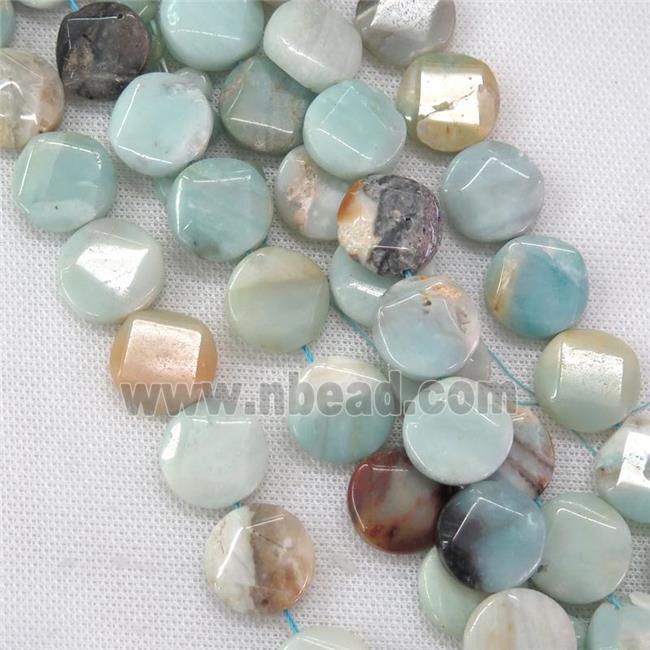 Chinese Amazonite beads, faceted circle