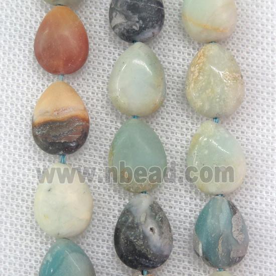 Chinese Amazonite teardrop beads, matte