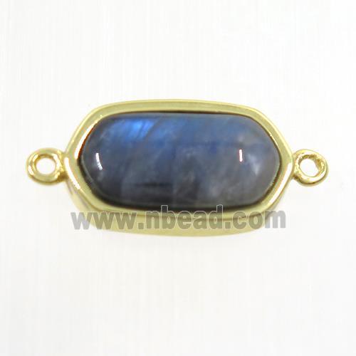 Labradorite connector, oval, gold plated