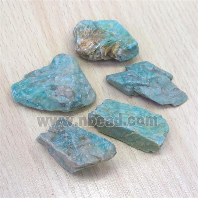 natural Amazonite nugget beads without hole, freeform