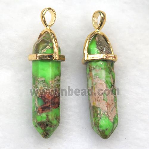 olive Imperial Jasper bullet pendant