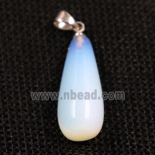 white opalite pendants, teardrop