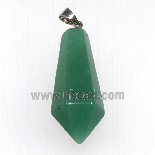 faceted Green Aventurine teardrop pendants