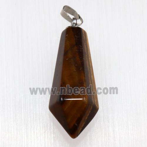 tiger eye stone pendants, faceted teardrop