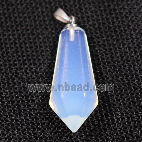 white opalite pendants, faceted teardrop