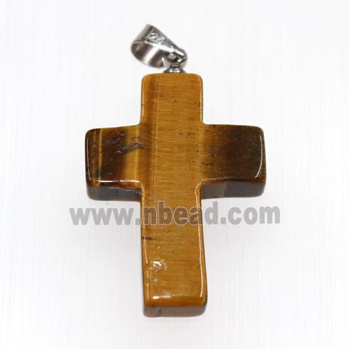 tiger eye stone pendants, cross