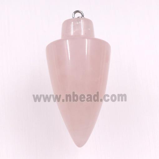 rose quartz pendants, bullet