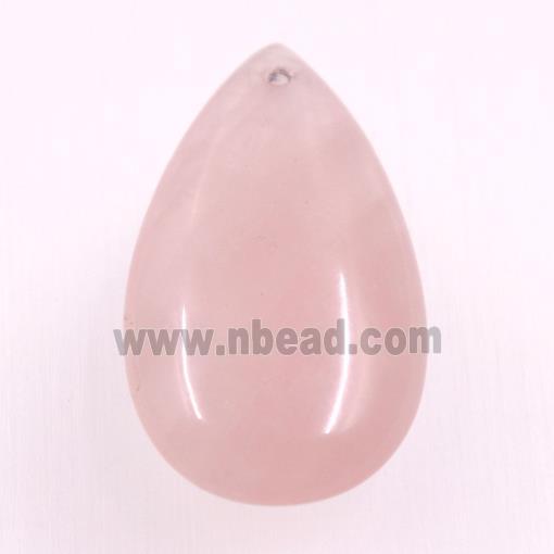 rose quartz pendants, teardrop