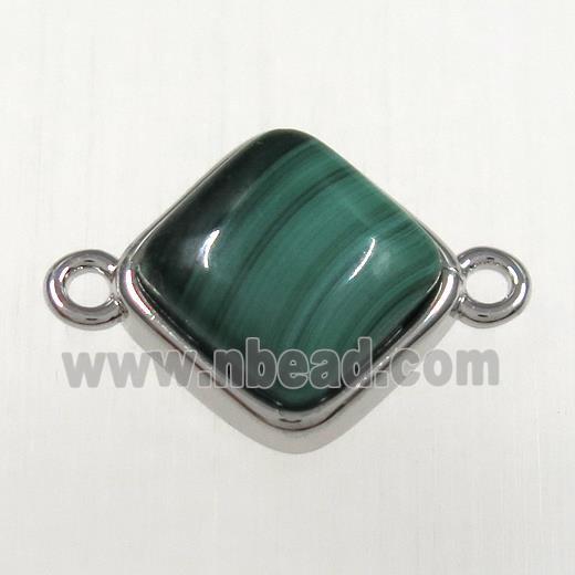 green Malachite connector, platinum plated