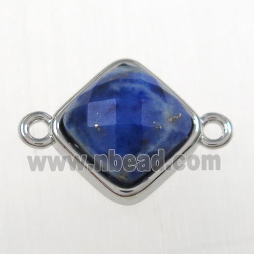 lapis lazuli connector, platinum plated