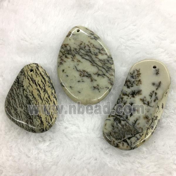 chohua jasper slice pendants, freeform