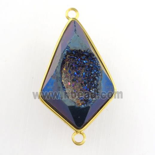 rainbow Druzy Agate teardrop connector