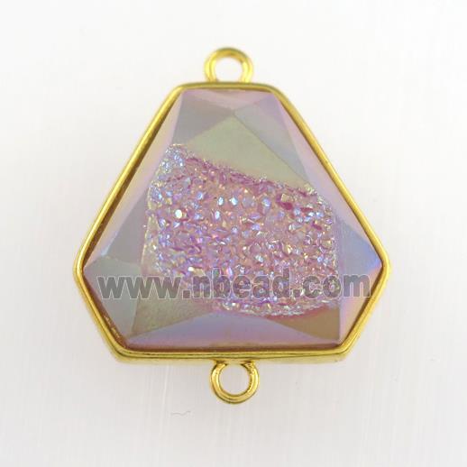 purple Druzy Agate triangle connector