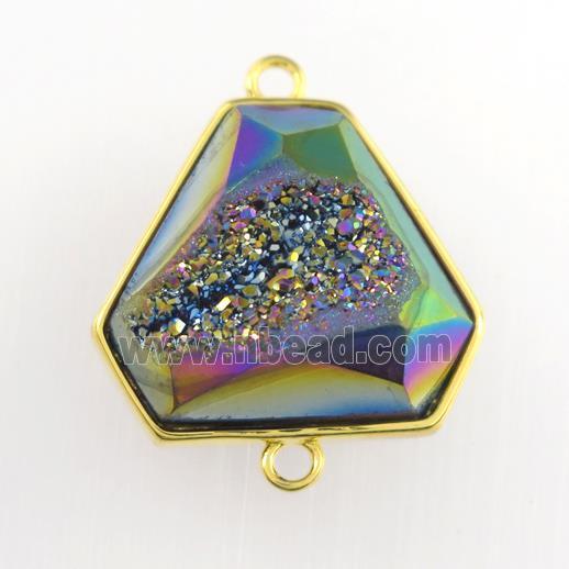 rainbow Druzy Agate triangle connector