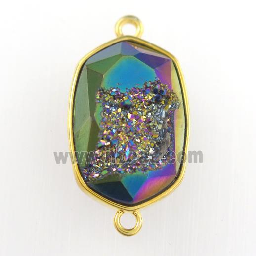 rainbow Druzy Agate oval connector