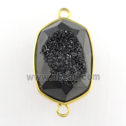 black Druzy Agate oval connector