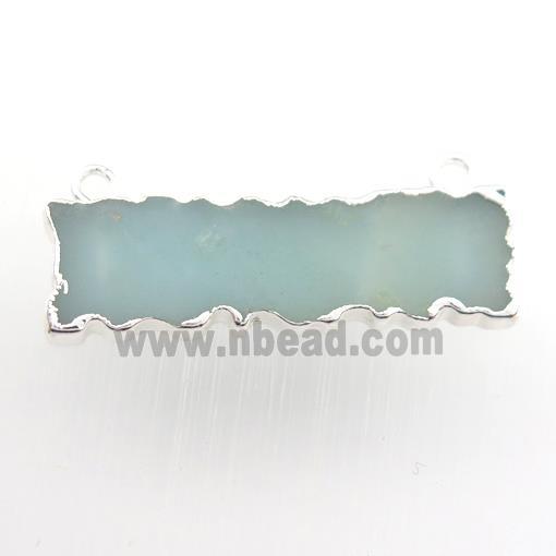 amazonite pendant, rectangle, silver plated