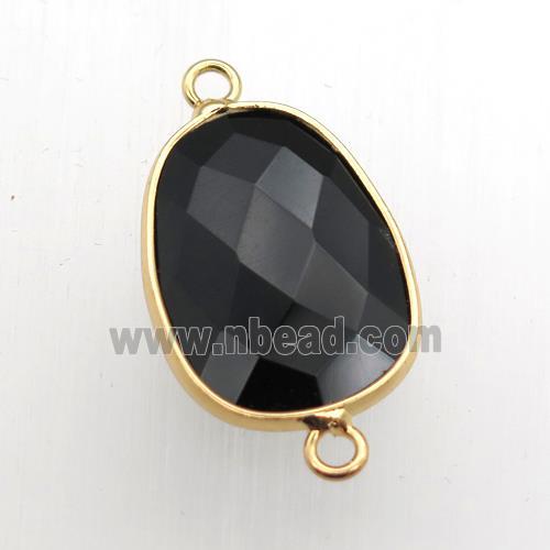 black Onyx Agate teardrop connector