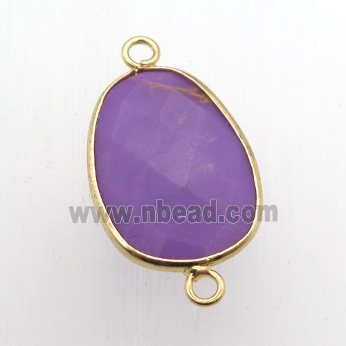 puple Jade teardrop connector, dye