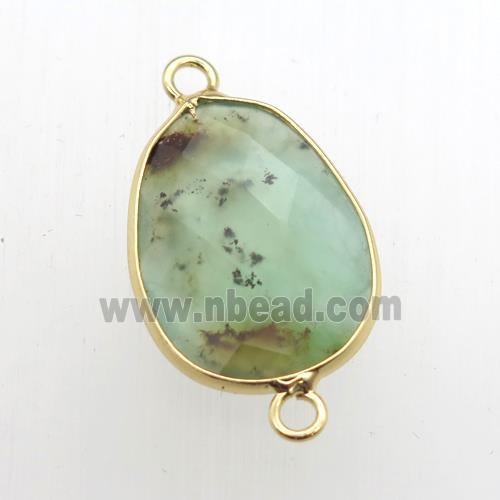 green Australian Chrysoprase teardrop connector