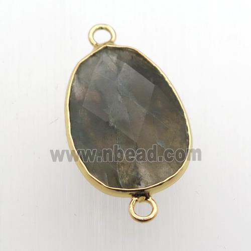 Labradorite teardrop connector