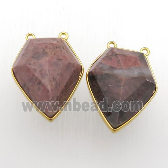 Rhodonite arrowhead pendant