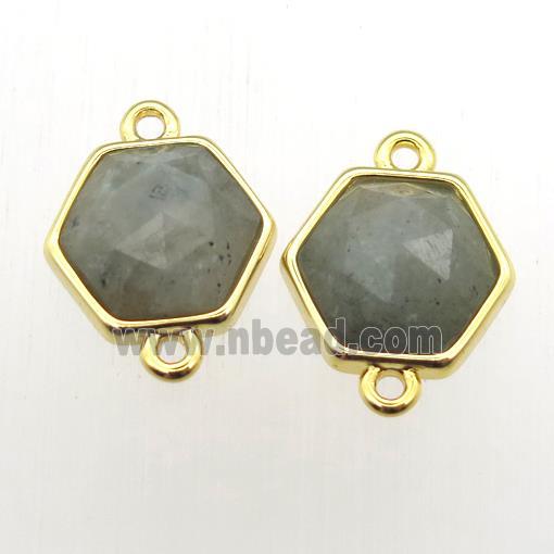 Labradorite hexagon connector