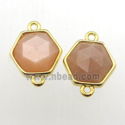 peach SunStone hexagon connector