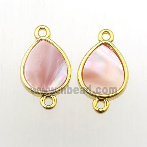 pink Queen Shell teardrop connector