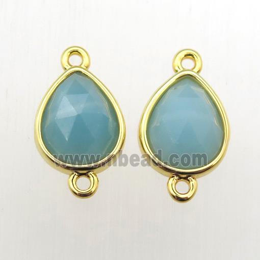 blue Amazonite teardrop connector