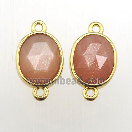 peach SunStone oval connector