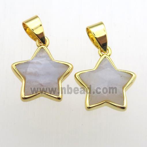 blue lace Agate star pendant