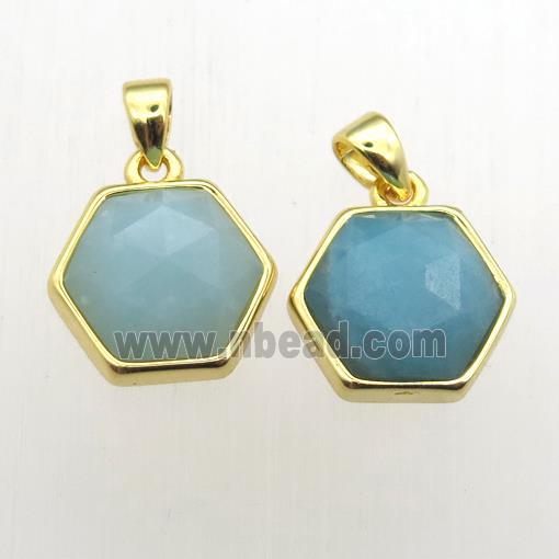 Amazonite hexagon pendants