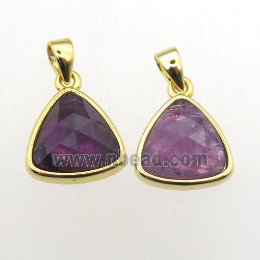 Amethyst triangle pendant