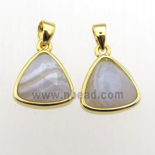 Blue Lace Agate triangle pendant