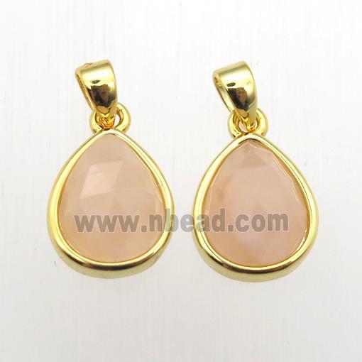 yellow MoonStone teardrop pendants