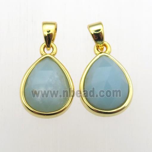 Amazonite teardrop pendants