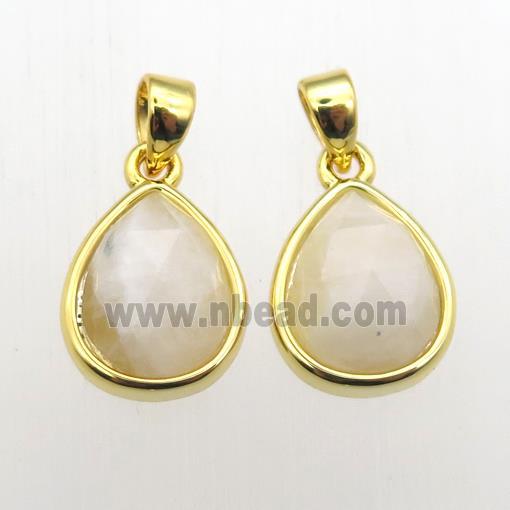 white MoonStone teardrop pendants