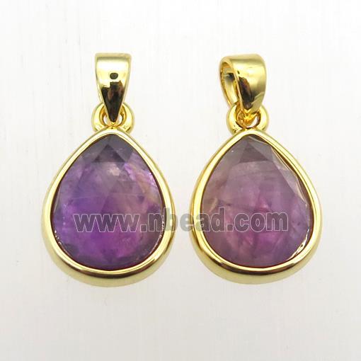 Amethyst teardrop pendants