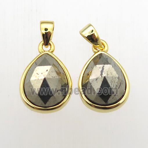 Pyrite teardrop pendants