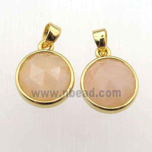 yellow MoonStone circle pendants