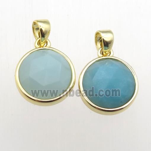 Amazonite circle pendants