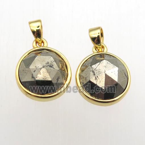 Pyrite circle pendants