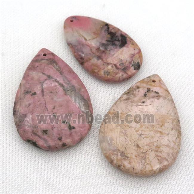 Rhodonite teardrop pendants