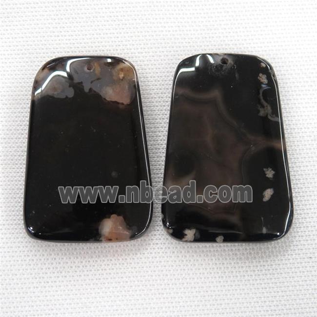 black Cherry blossom Agate trapeziform pendants