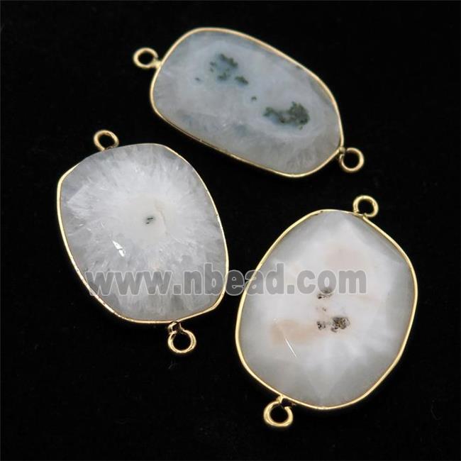 white Solar Quartz Crystal connector, freeform