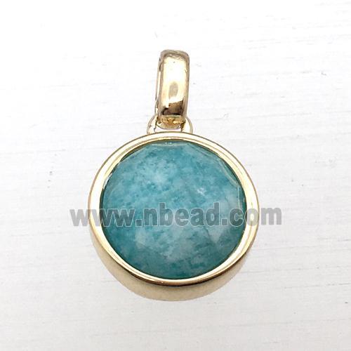 green Amazonite circle pendant