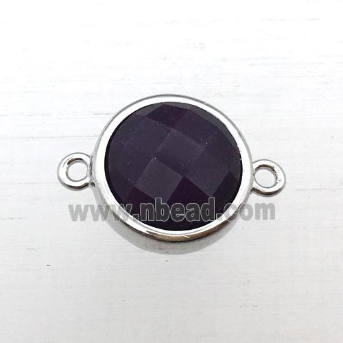 black onyx agate circle connector