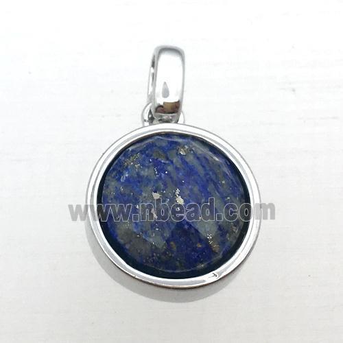 blue Lapis Lazuli circle pendant