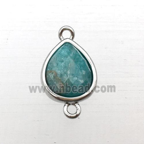 green Amazonite teardrop connector